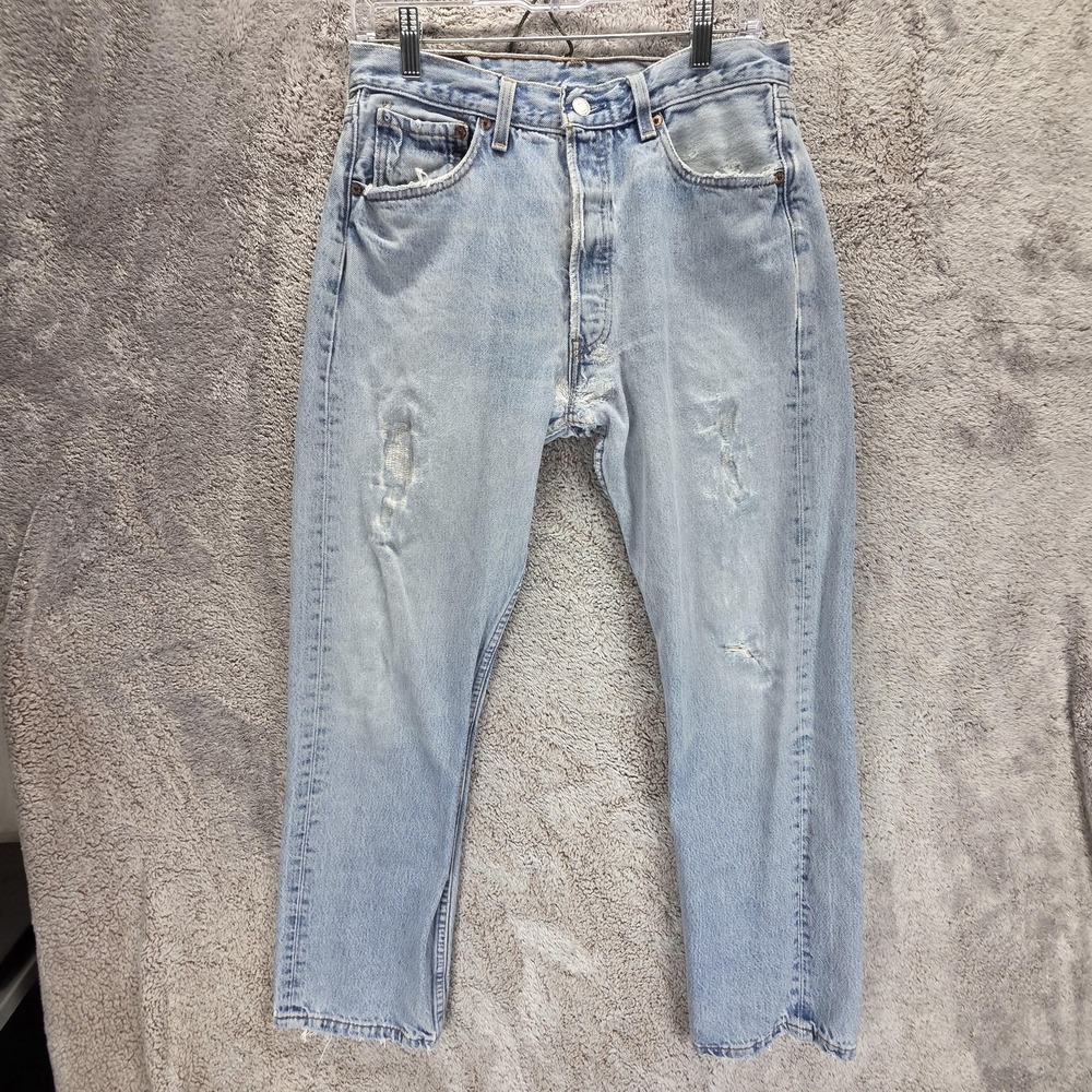 Vintage Levis 501 Jeans Mens Blue Made In USA Button Fly Straight Fits 29x28